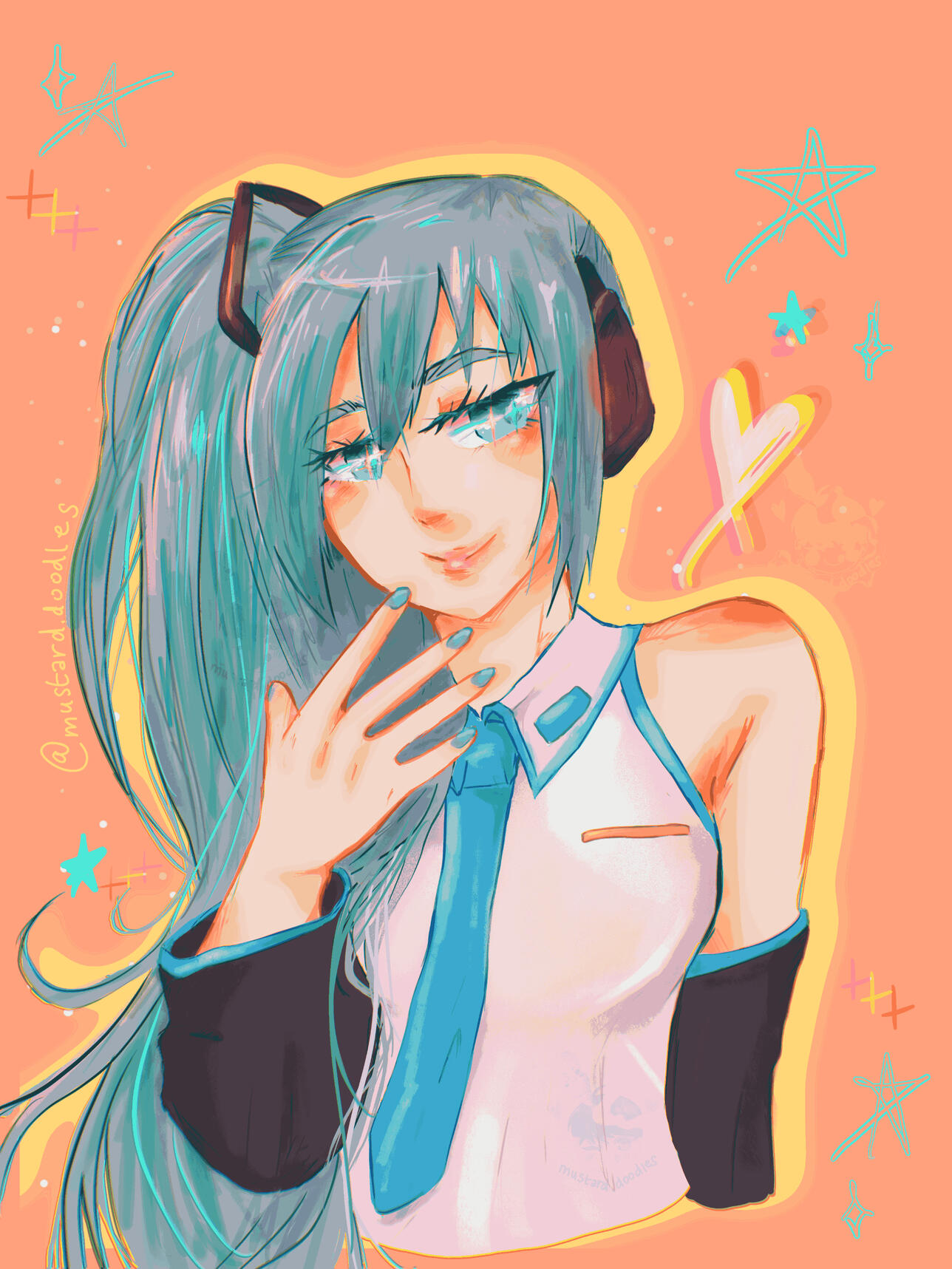Hatsune Miku one-haired ponytail trend