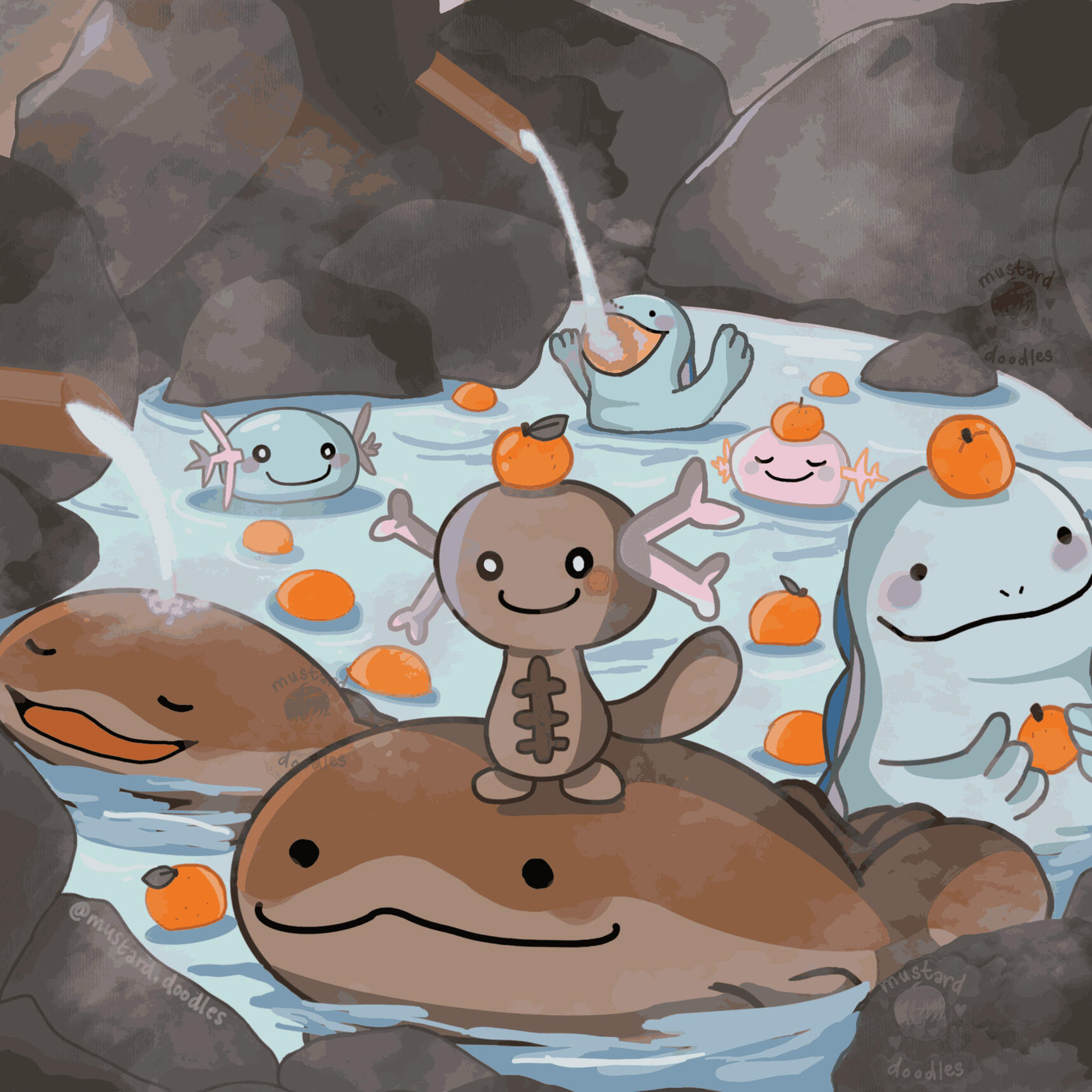 Clodsire and Friends at the Hot Springs